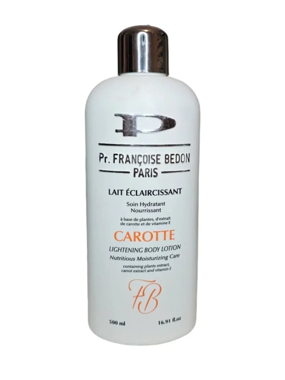 Pr Francoise Bedon Carotte Lightening Body Lotion Nutritious Moisturizer 500 ml